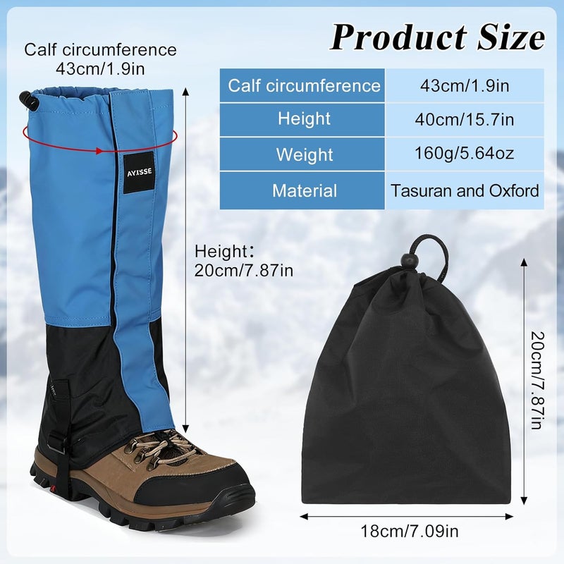 yuuzue Waterproof Adjustable Hiking Gaiters for Men and Women, Snow Boots-Gaiters for Hiking in Hunting Sand Mud Mountain Climbing Snowshoeing - Image 2
